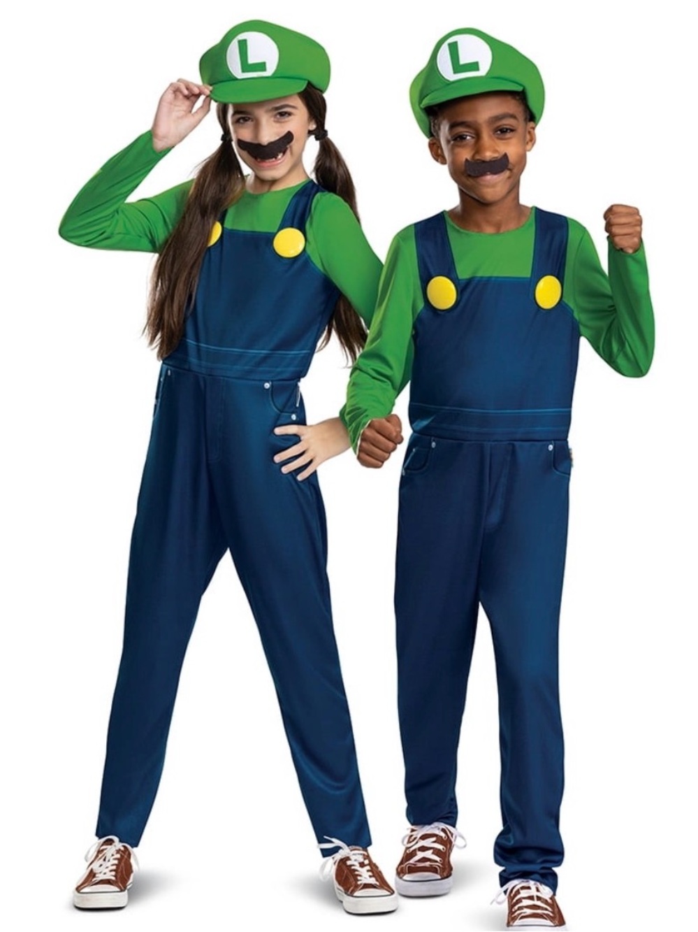 NWT Child Kids Super Mario Luigi Halloween Cosplay Costume - Size XL 12/14